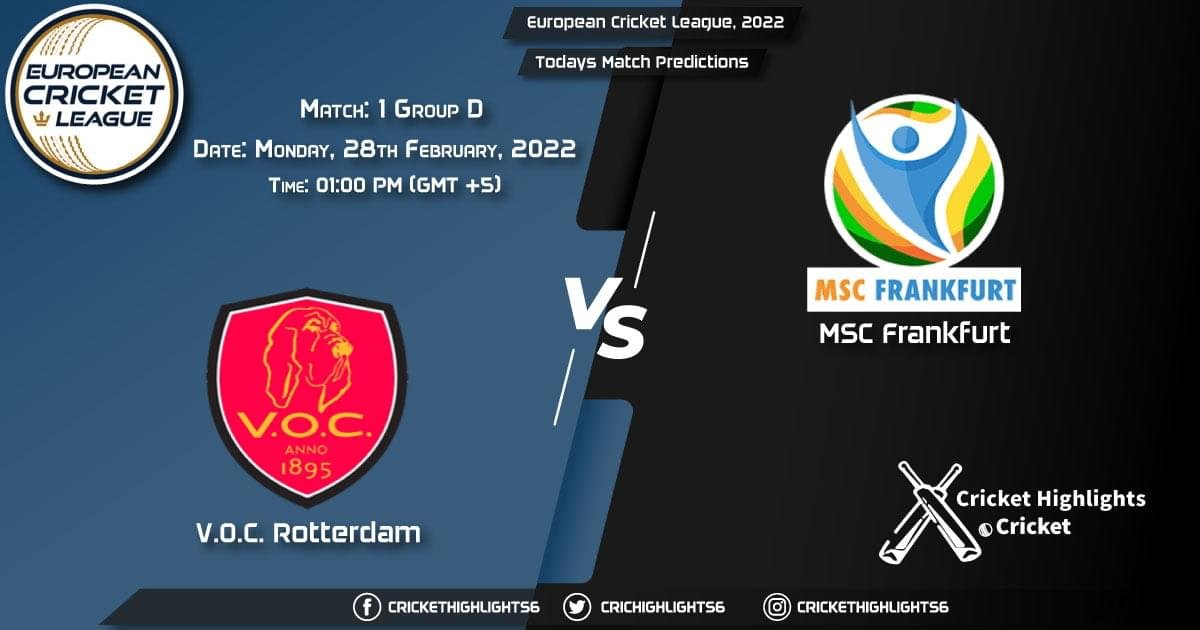 European Cricket League, 2022, Match 1 Group D VOC vs MSF, Playing 11 & Today's Match Predictions