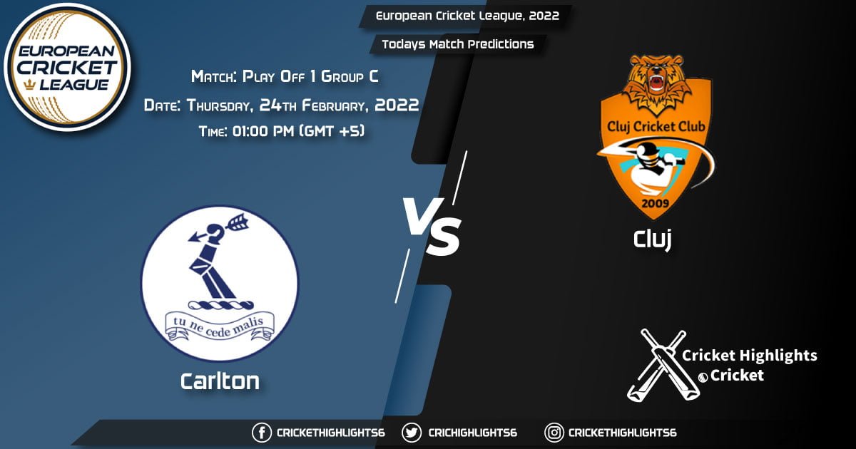European Cricket League, 2022, Match Play Off 1 Group C CAR VS CLJ, Playing 11 & Today's Match Predictions