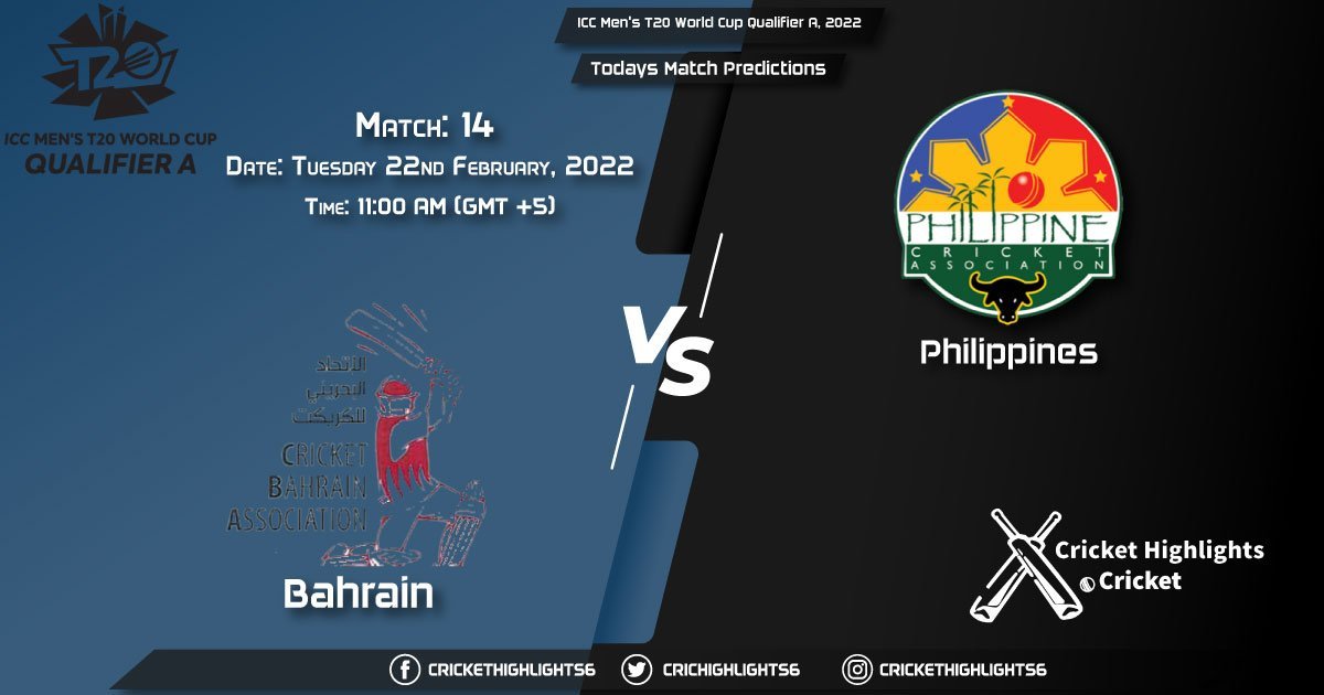 ICC Men's T20 World Cup Qualifier A, 2022, Match 7th Place Play-off Semi-Final BAH vs PHI, Playing 11 & Today's Match Predictions