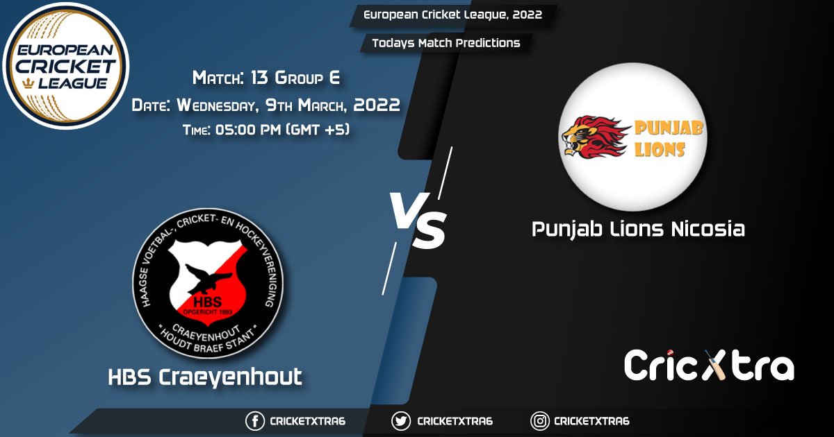 European Cricket League, 2022, Match 13 Group E HBSC vs PNL, Playing 11 & Today's Match Predictions