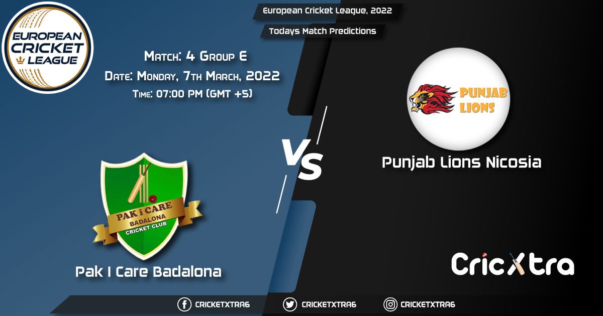 European Cricket League, 2022, Match 4 Group E PIC vs PNL , Playing 11 & Today's Match Predictions