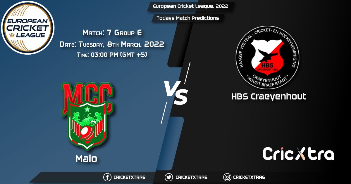 European Cricket League, 2022, Match 7 Group E MAL vs HBSC , Playing 11 & Today's Match Predictions