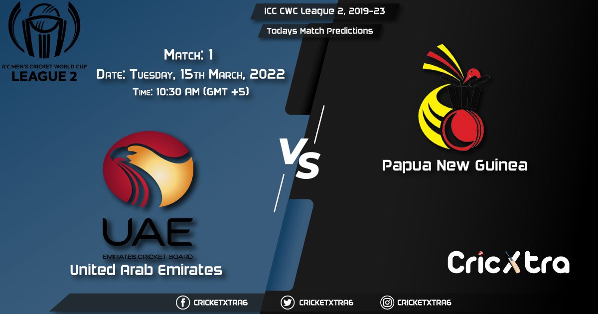 ICC CWC League 2, 2019-23, Match 1 UAE vs PNG, Playing 11 & Today's Match Predictions