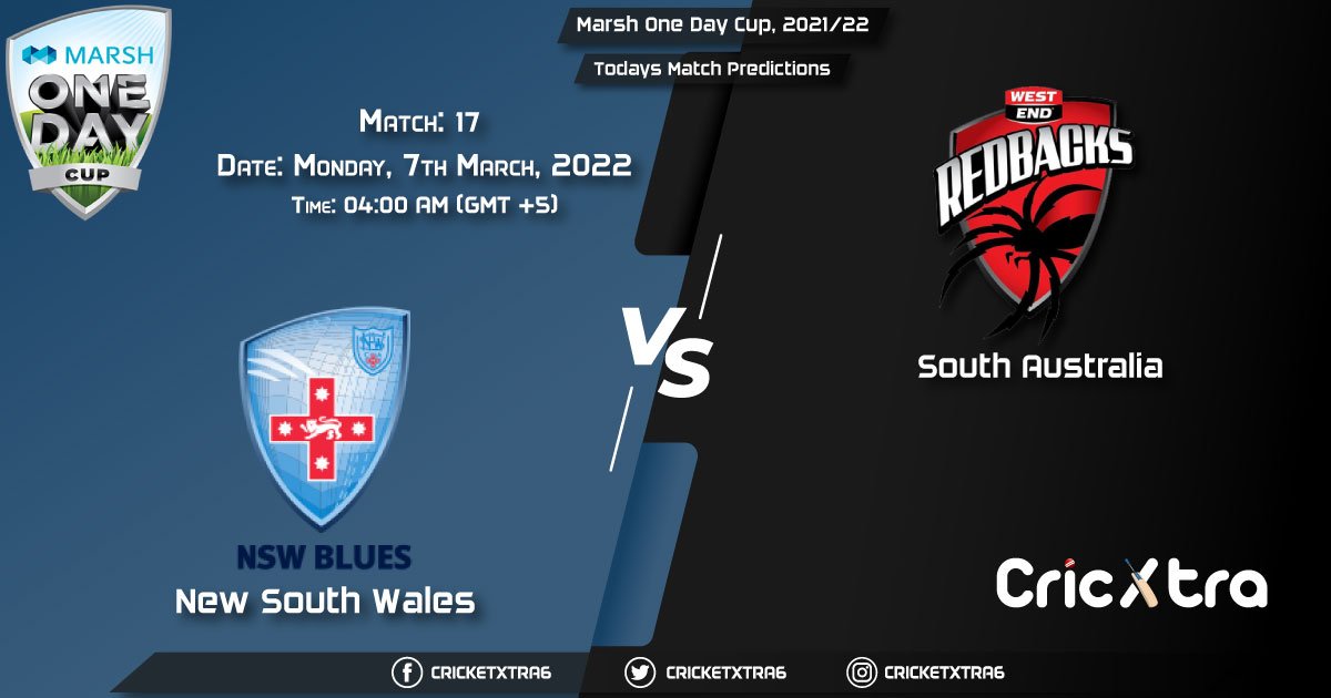 Marsh One Day Cup, 202122, Match 17 NSW vs SAU, Playing 11 & Today's Match Predictions