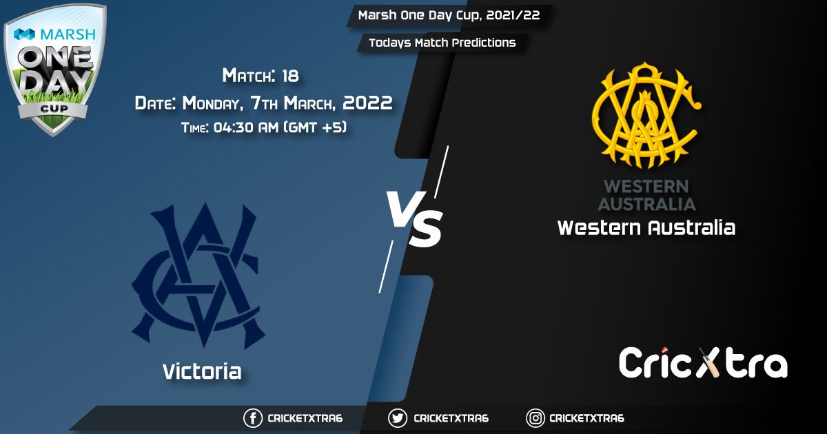 Marsh One Day Cup, 202122, Match 18 VCT vs WAU, Playing 11 & Today's Match Predictions