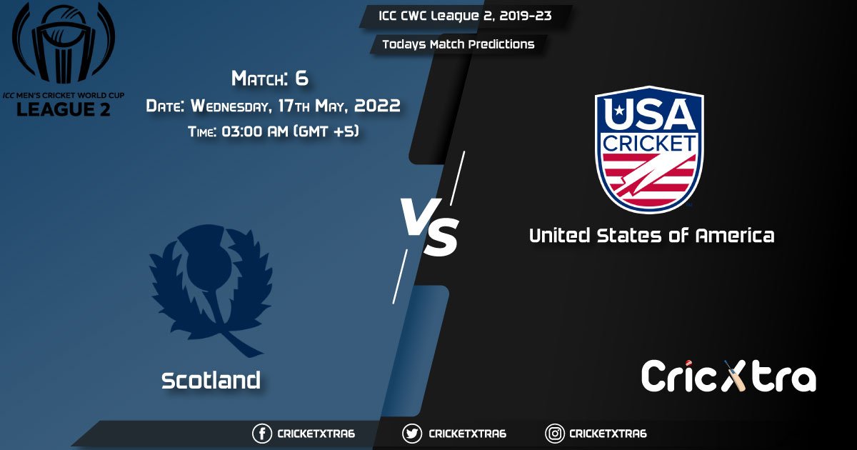 ICC CWC League 2, 2019-23, SCO vs USA 6th Match Prediction, Fantasy Cricket Tips, Pitch Report and Injury Update