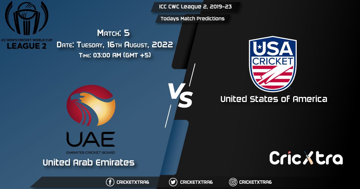 ICC CWC League 2, 2019-23, UAE vs USA 5th Match Prediction, Fantasy Cricket Tips, Pitch Report and Injury Update