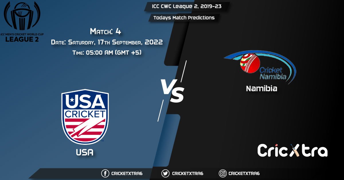 ICC CWC League 2, 2019-23, USA vs NAM 4th Match Prediction, Fantasy Cricket Tips, Pitch Report and Injury Update