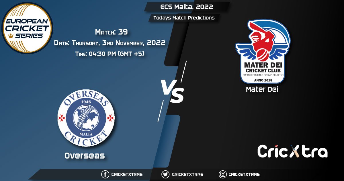 ECS Malta, 2022, OVR vs MTD 39th Match Prediction, Fantasy Cricket Tips, Pitch Report and Injury Update