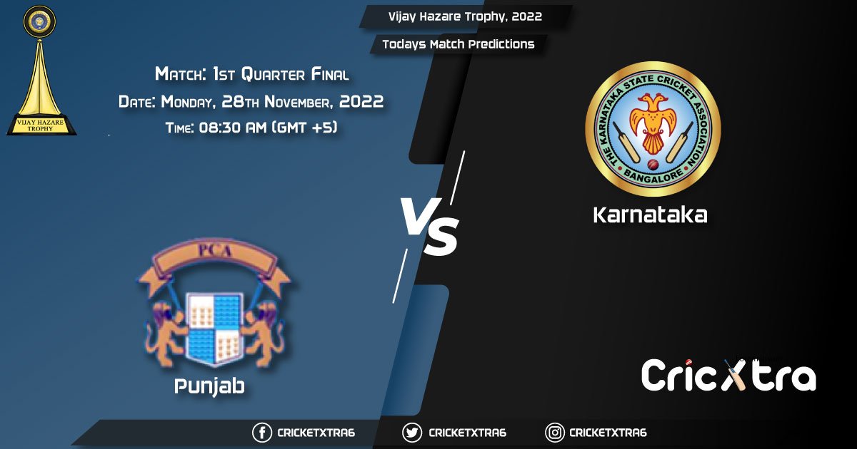 Vijay Hazare Trophy, 2022, PUN vs KAR 1st Quarter Final Match Prediction, Fantasy Cricket Tips, Pitch Report and Injury Update