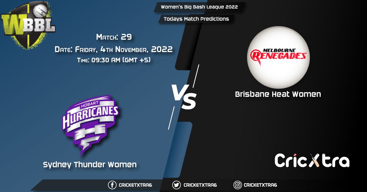 Women's Big Bash League 2022, ST-W vs BH-W 29th Match Prediction, Fantasy Cricket Tips, Pitch Report and Injury Update