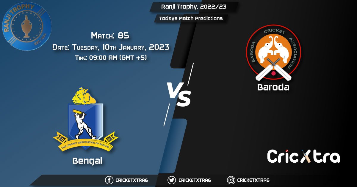 Ranji Trophy, 202223, BEN vs BRD 85th Match Prediction, Fantasy Cricket Tips, Pitch Report and Injury Update