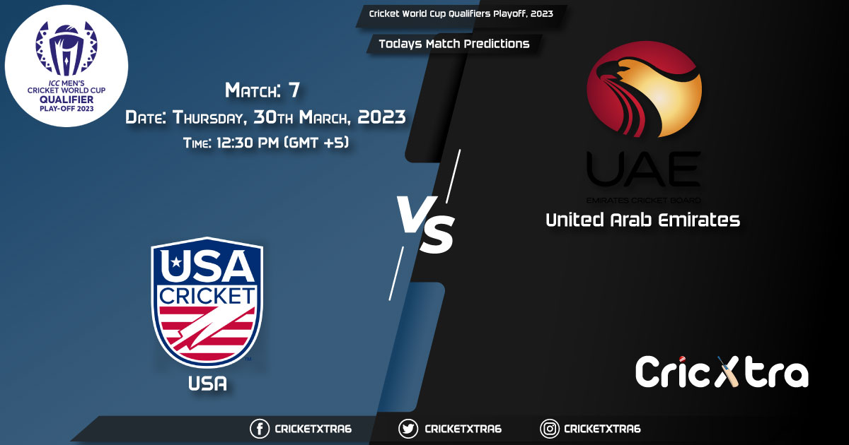 Cricket World Cup Qualifiers Playoff 2023 Usa Vs Uae 7th Match Prediction Fantasy Cricket 6815