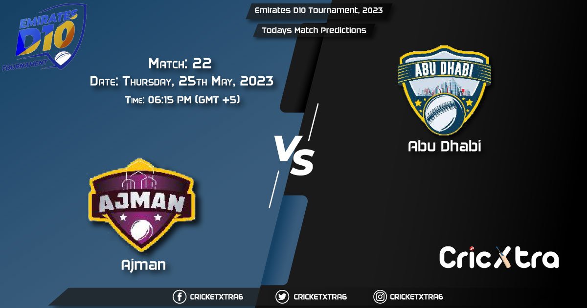 Emirates D10 Tournament, 2023, AJM vs ABD 22nd Match Prediction, Fantasy Cricket Tips