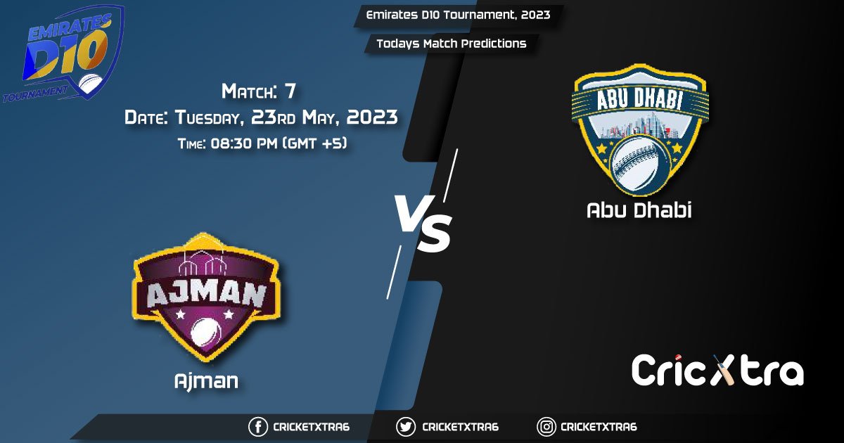 Emirates D10 Tournament, 2023, AJM vs ABD 7th Match Prediction, Fantasy Cricket Tips
