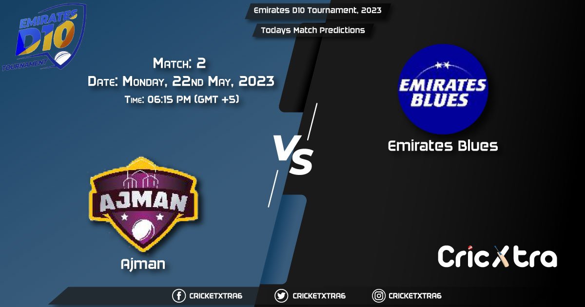 Emirates D10 Tournament, 2023, AJM vs EMB 2nd Match Prediction, Fantasy Cricket Tips