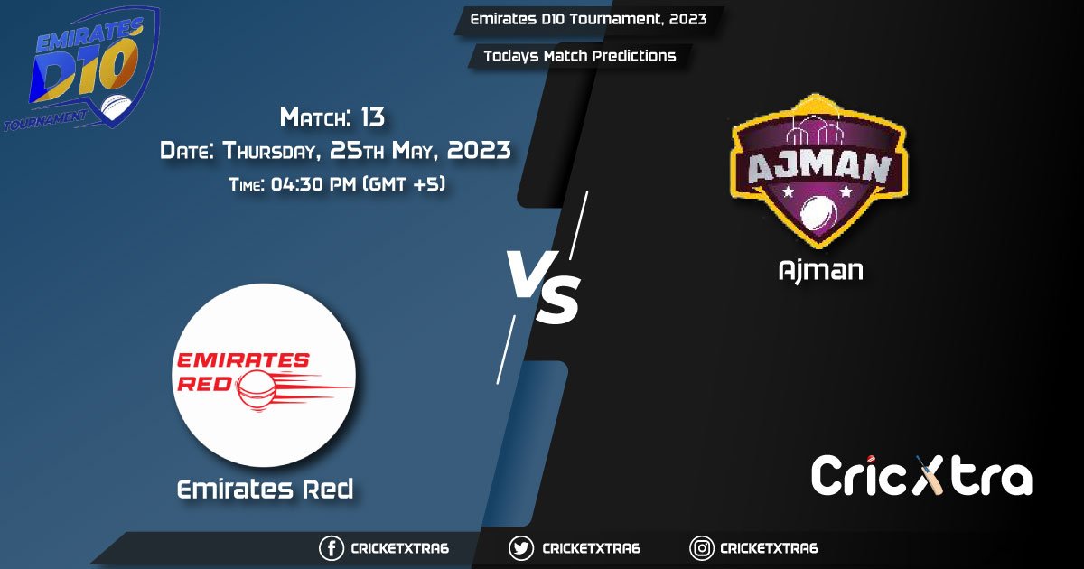 Emirates D10 Tournament, 2023, EMR vs AJM 13th Match Prediction, Fantasy Cricket Tips