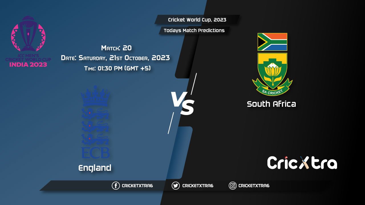 Cricket World Cup, 2023, ENG vs SA 20th Match Prediction, Fantasy Cricket Tips, Pitch Report and Injury Update
