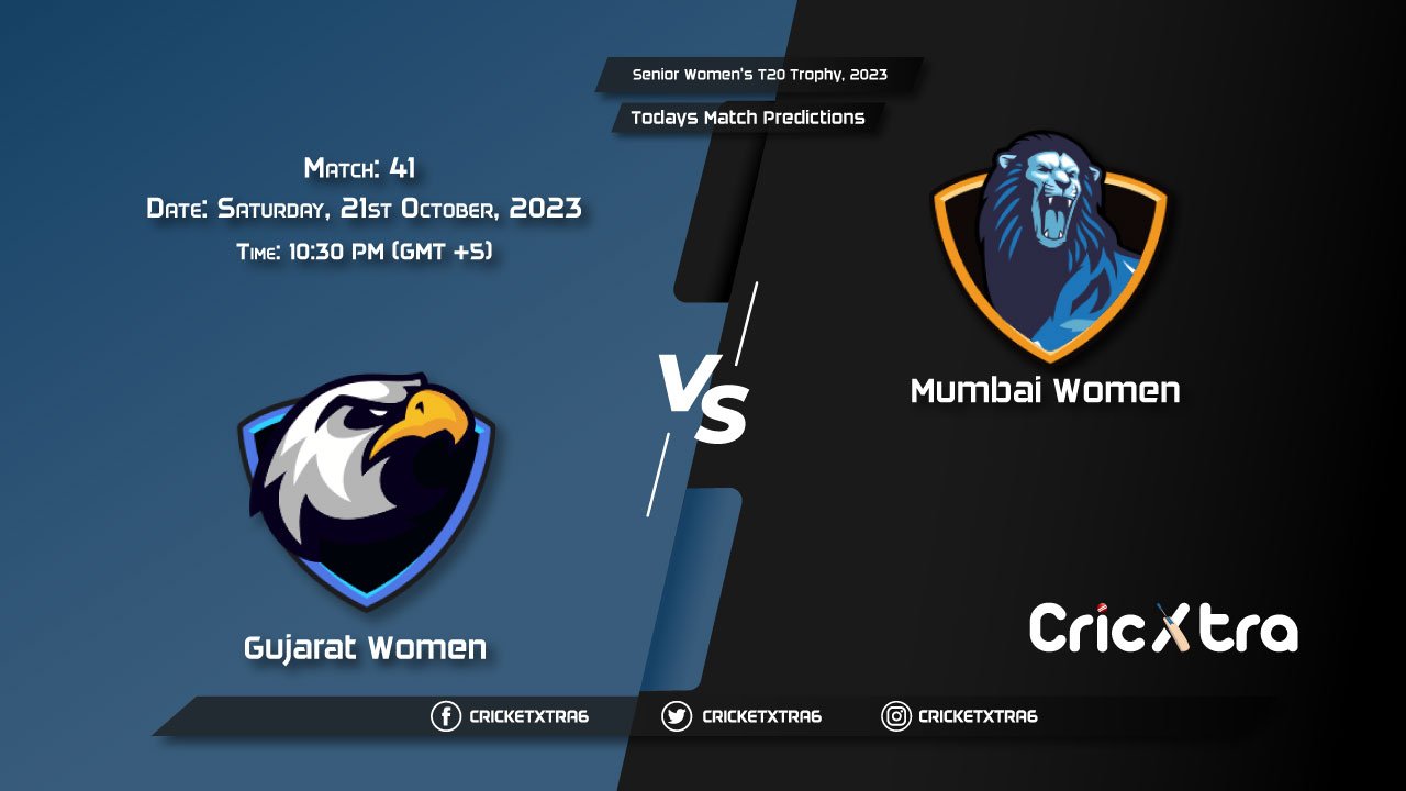 Senior Women's T20 Trophy, 2023, GUJ-W vs MUM-W 41st Match Prediction, Fantasy Cricket Tips, Pitch Report and Injury Update